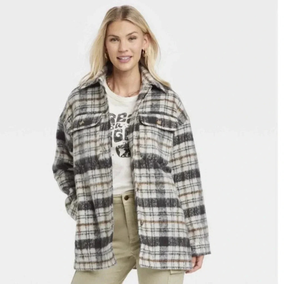 Universal Thread Brushed Plaid Shacket size medium - Picture 1 of 5